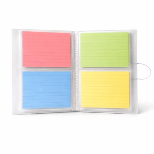 SHANGRLA 4x6 Index Card Holder Binder With Clear Sleeves, 200 Card Capacity - size: 4" x 6"