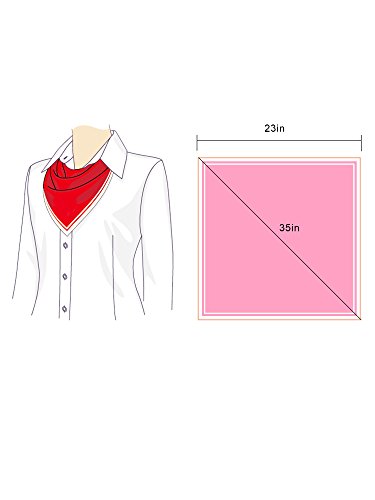 SATINIOR Square Neck Scarf Women - color: Light Rosy, size: 23.6 x 23.6 inches