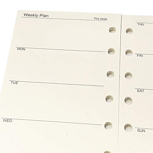 A7 Planner Refill, A7 Agenda Refill for Filofax,6 Hole/100gsm,4.84 x 3.23'', Harphia(Weekly Plan) - color: Weekly Plan, size: A7