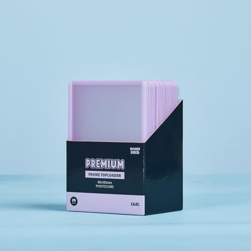 Mandu Deco Colored Border Toploaders for Kpop Album Photocards, 2.5" x 3.5" (Pack of 25) (Lilac) - color: Lilac