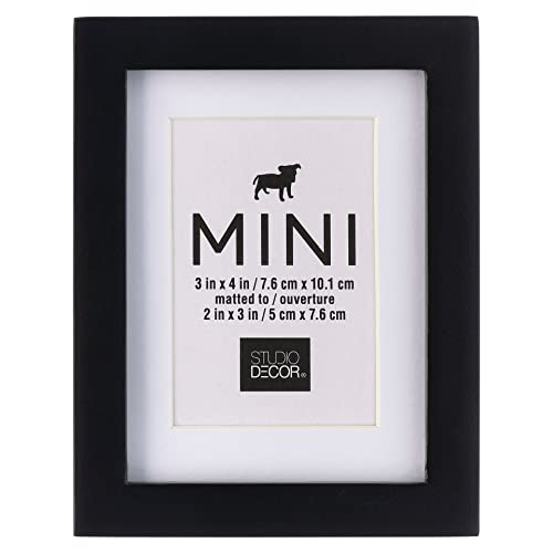 Studio Decor Black Mini Frame with Mat, 12 Pack