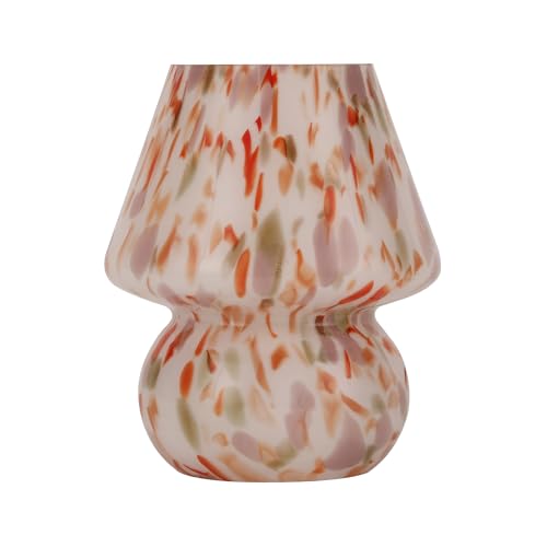 Mushroom Lamp with LED Bulb, Small Glass Bedside Lamp - color: Dusty Rose&Burnt Orange