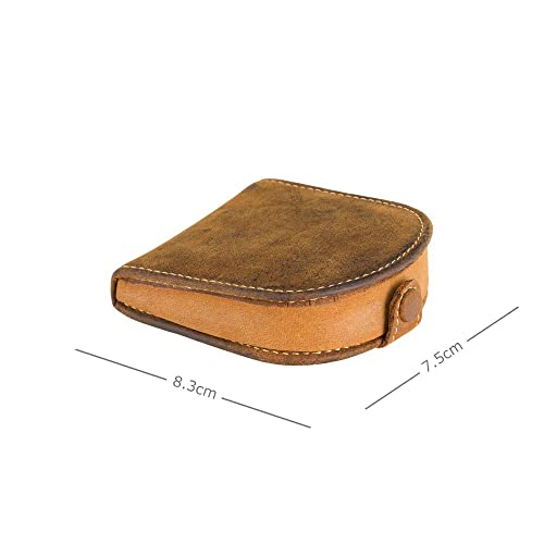 Visconti TRY-5 Smooth Soft Leather Coin Purse Pouch Tray/Money Change Holder (Tan) - color: Tan