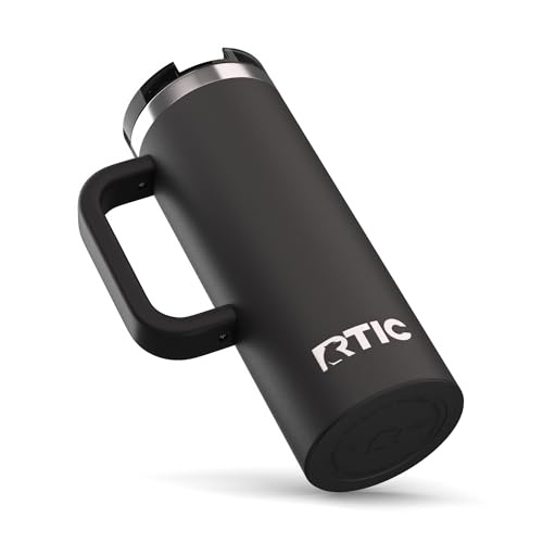 RTIC 20oz Road Trip Travel Mug with Lid and Handle, Midnight - color: Midnight, size: 20 Ounces