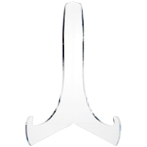 Plymor Clear Acrylic 60-Degree Angle Easel With Shallow Support Ledges, 12" H x 9" W x 8.25" D - size: 12" x 9" x 8.25"
