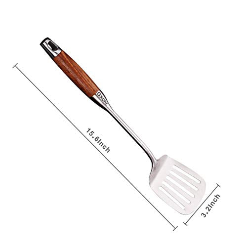 Slotted Turner/Spatula,for Skillet Grilling Cooking,Wooden Handle - style: Slotted Spatula-wood handle