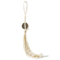 Long Tassel Bag Charms Tradition Lucky Backpack Charm for Women Men (Beige) - color: Beige