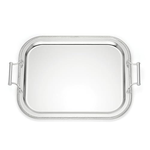 Reed & Barton Silverplate Rectangular Serving Tray with Handles, 16-Inch - style: Rectangle