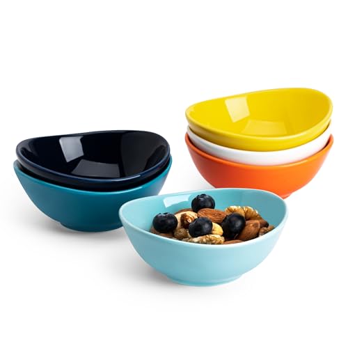 Sweese 4 oz Very Small Porcelain Bowls - Set of 6 Sauce, Salsa, Dipping, Ceramic Bowls for Condiments & Charcuterie - Rainbow Colored - color: Rainbow, style: X-Small (4 oz)