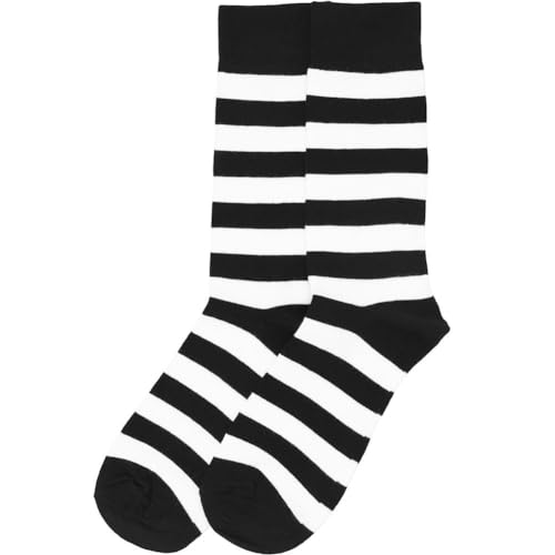 tiemart Men's Socks, Fits Men's Shoe Sizes 8-12 - color: Black and White Striped
