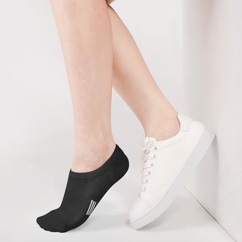 BUDERMMY No Show Socks Womens Low Cut Non Slip Athletic Cotton Invisible Women Sock 5 Pairs - color: 3 Color, size: 6-9