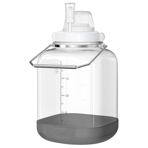 5 Gallon Square Fermentation Jar with Wide Mouth, Stainless Handles, 1 Pack