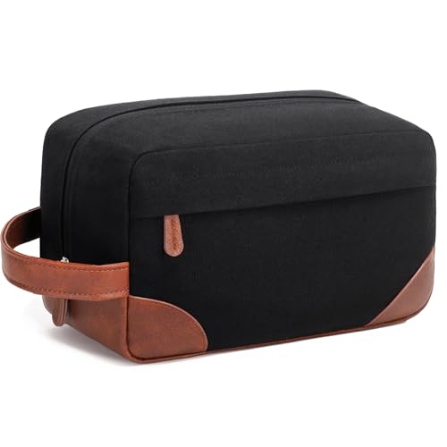 Vorspack Canvas Travel Toiletry Bag for Men, Large, Black - color: Black, size: Large