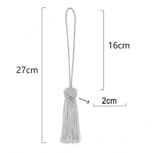 BEL AVENIR 8 Pcs Elegant Polyester Key Tassel Colorful Craft Tassels Charms - color: Silver