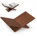 Wooden Book Stand for Display, Large Open Book Holder for Desk - color: Brown
