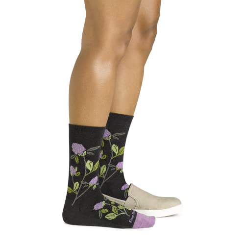 Darn Tough Women's Blossom Crew Lightweight Sock (Style 6104) - - color: Charcoal, size: Medium