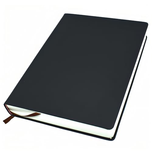 jooact Thick Sketchbook 660 Pages Notebook Soft Faux Leather Cover Journal 80GSM Paper Notepad Drawing Book Memo Writing Sketch Pad Diary Notebook - color: Black, size: A4