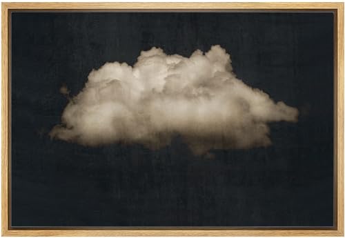 MUDECOR Framed Canvas Print Wall Art Vintage Cumulus Clouds Illustrations Fine Art Decorative Zen Multicolor Country/Farmhouse Retro for Bedroom - 16"x24" Natural - color: A03-2404-irs10, size: 24"L x 16"W