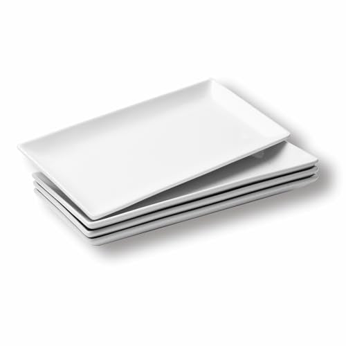 WishDeco Ceramic Serving Platters Set of 4, Rectangle Serving Trays 12 Inch - size: 12 inch