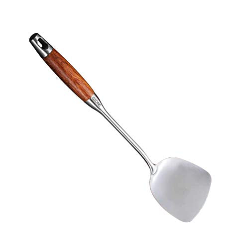 Chinese Wok Spatula, 304 Stainless Steel,with Wooden Handle, 15.7 Inch - style: Wok Spatula-wood handle