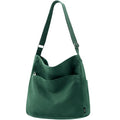 KALIDI Canvas Tote Bag Zipper Large Crossbody Shoulder Bag Messenger Bag - color: Alpine Green