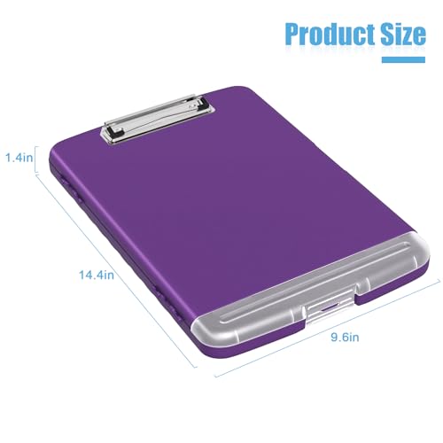 Hongri Clipboard with Storage with Pencil Case, 8.5 x 11 Storage Clip Board - color: Dark Purple
