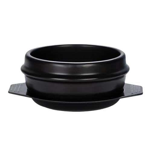XICHENGSHIDAI Korean Stone Bowl, Dolsot with Tray, 27 Oz, Black - size: 800ml