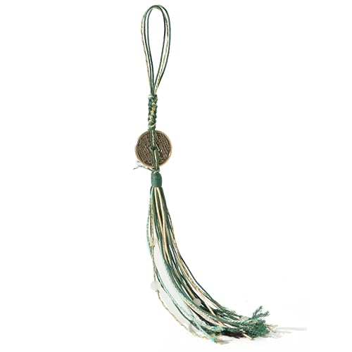 Long Tassel Bag Charms Tradition Lucky Backpack Charm for Women Men (Green) - color: Green