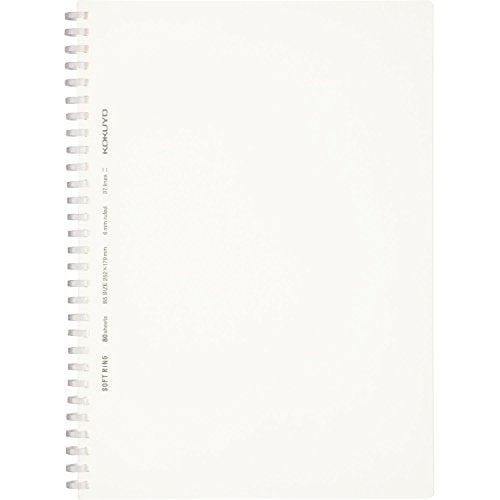 KOKUYO Spiral Lined Notebook, 10'' x 7'' Business Journal B5 Soft Ring Notebooks with A 6mm Ruled, 80 Perforated Sheets, Clear 1 Subject Notebook, Note Taking for Work. Japan Import (SU-SV508B-T) - size: B5