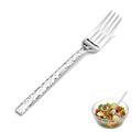 KINGSTONE 4-Piece Hammered Salad Forks Set, 7.25" 18/10 Stainless Steel - size: 4-Piece