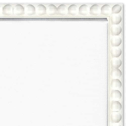 Amanti Art Framed Canvas Wall Art 22x22 River and Clouds III by Silvia Vassileva, Framed Wall Art Canvas, Landscapes Artwork, Traditional Decor, Medium Poster Painting for Living Room, Bedroom, - color: Sylvie Beaded White, size: 22"L x 22"W