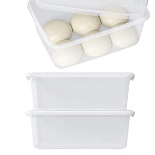 2-Pack Stackable Pizza Dough Proofing Box, Airtight Dough Tray