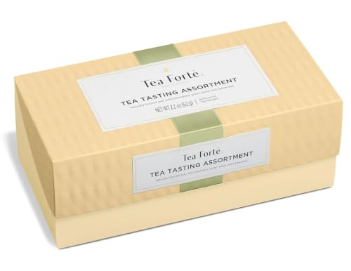 Tea Forte Tea Sampler, 20 Pyramid Infuser Bags, Premium Tea Gift Set
