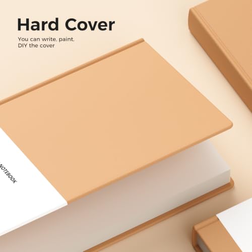 Blank A5 Karft Notebook Journals Bulk, Plain Hardcover Subject Sketchbook Composition Notebooks Planner with Unlined Paper, 2 Pack, 120GSM, 102 Sheets, 5.5x8.3 inch, Travel Journal Set - style: Unlined