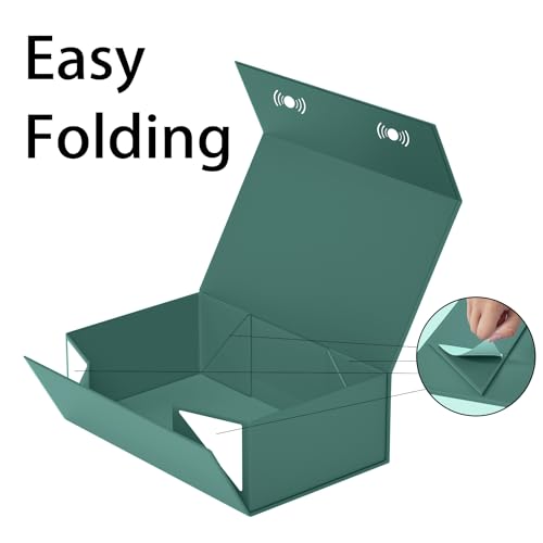 RYDDOY Green Gift Box, 9.5x6x3'' Gift Boxes with Lids for Presents - color: Forest Green, size: 9.5 x 6 x 3 Inch