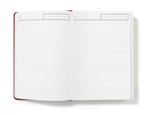 Wykeham's Executive 2026 Undated Daily Journal Planner – Customization Available (Personalized Crimson, 8.5"×5.5") - color: Personalized Crimson