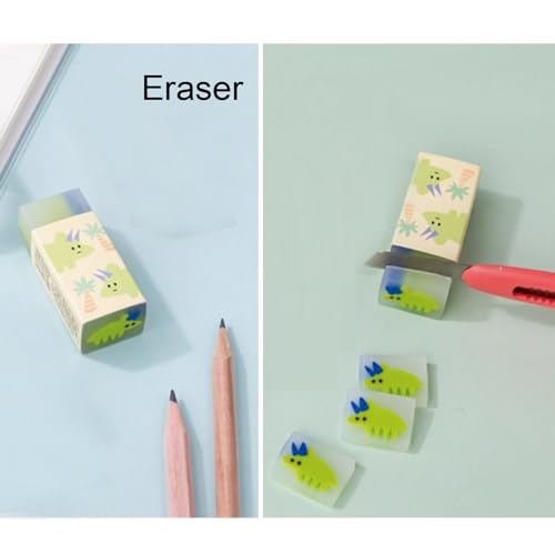 MOZXIRZ 6 Pcs Cute Green Stationery Set for Women Back to School Supplies Office Supplies Including Gel Ink Pens 6-in-1 Ballpoint Pens Pencil Eraser (Green) - color: Green
