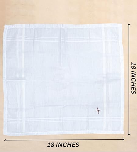 Monogrammed Handkerchiefs for Men 3-Pack Cotton, White Hankies - color: X1