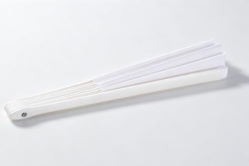 2 Pack Large Folding Hand Fan,White Chinese Kung Fu Tai Chi Fan Nylon-Cloth Fan for Men and Women Performance, Dance, Decorations, Festival, Gift (Folding Fan White+case 2p) - color: White+white