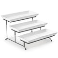 MALACASA 3 Tier Serving Trays, White Porcelain Serving Platters, 14 Inch - color: White, size: 14 Inch