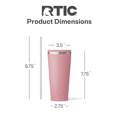 RTIC 20oz Everyday Tumbler, Insulated, Ceramic Lined, Dusty Rose - color: Dusty Rose, size: 20 Ounces