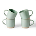 famiware Coffee Mugs Set of 4, Milkyway 13 oz Ceramic Cup Set with Handle - color: Milkyway-Light Green, size: 4 Count (Pack of 1)