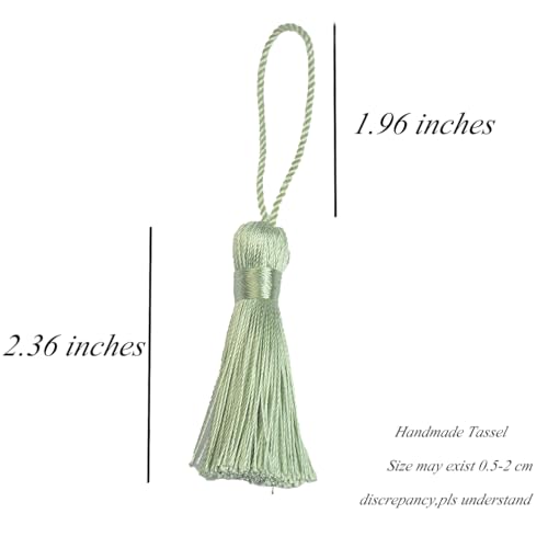 20Pcs 4.3 Inch Silky Mini Craft Tassels for Earrings, Souvenir(Grass Green) - color: Grass Green