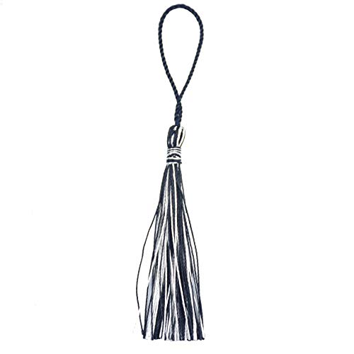 100Pcs 5 Inch Silky Bookmark Tassels for Jewelry, Souvenir(Black Silver) - color: Black&silver
