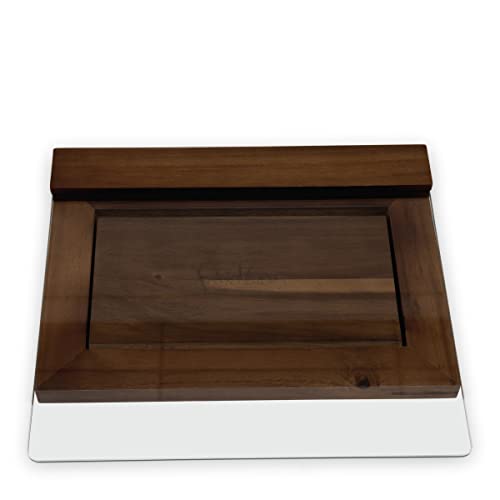PICNIC TIME Fabio Viviani Prodigio Cookbook Stand with Tempered Glass, Recipe Stand, Kitchen Cookbook Holder, (Acacia Wood) - color: Fabio Viviani - Cookbook Stand