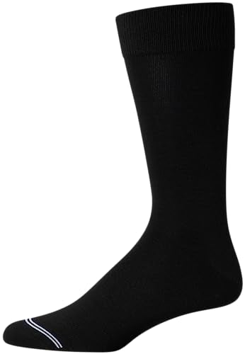 Nautica Mens Dress Socks Comfort Stretch Business Formal Crew Socks 10 Pack - color: All Black