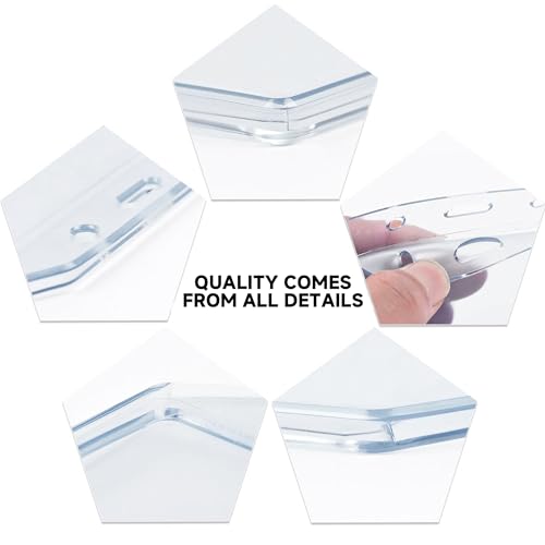 Teskyer Heavy Duty ID Badge Holders, 5 Pack, Vertical - style: Vertical