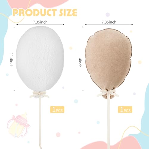 Kathfly 5 Pcs Large Nursery Wall Decor Fabric Cloud Balloon Nursery, Brown - color: Brown