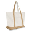 22" Heavy Duty Cotton Canvas Tote Bag (Zippered) - color: Brown