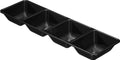 Plasticpro 4 Sectional Rectangle Plastic Serving Tray/Platter (2, Black) - color: Black